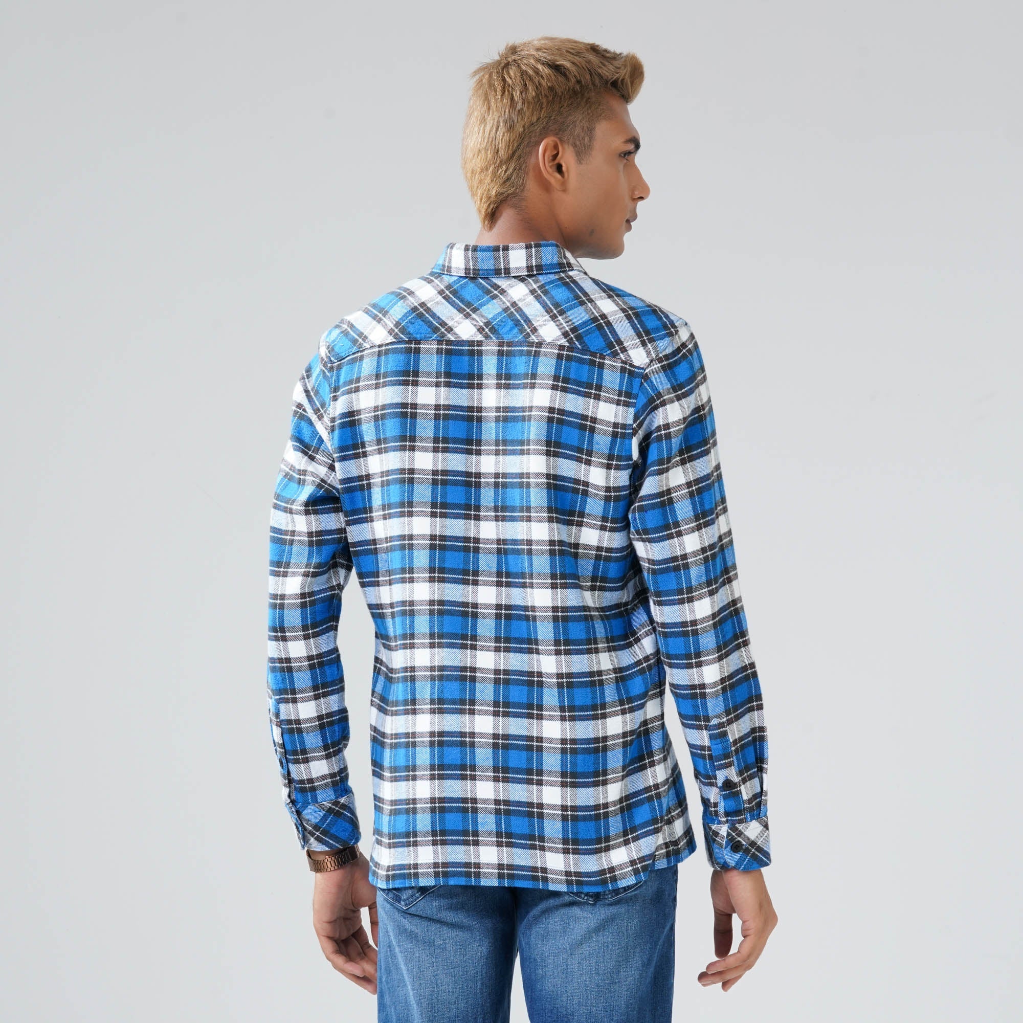 Men's Blue Check Shacket