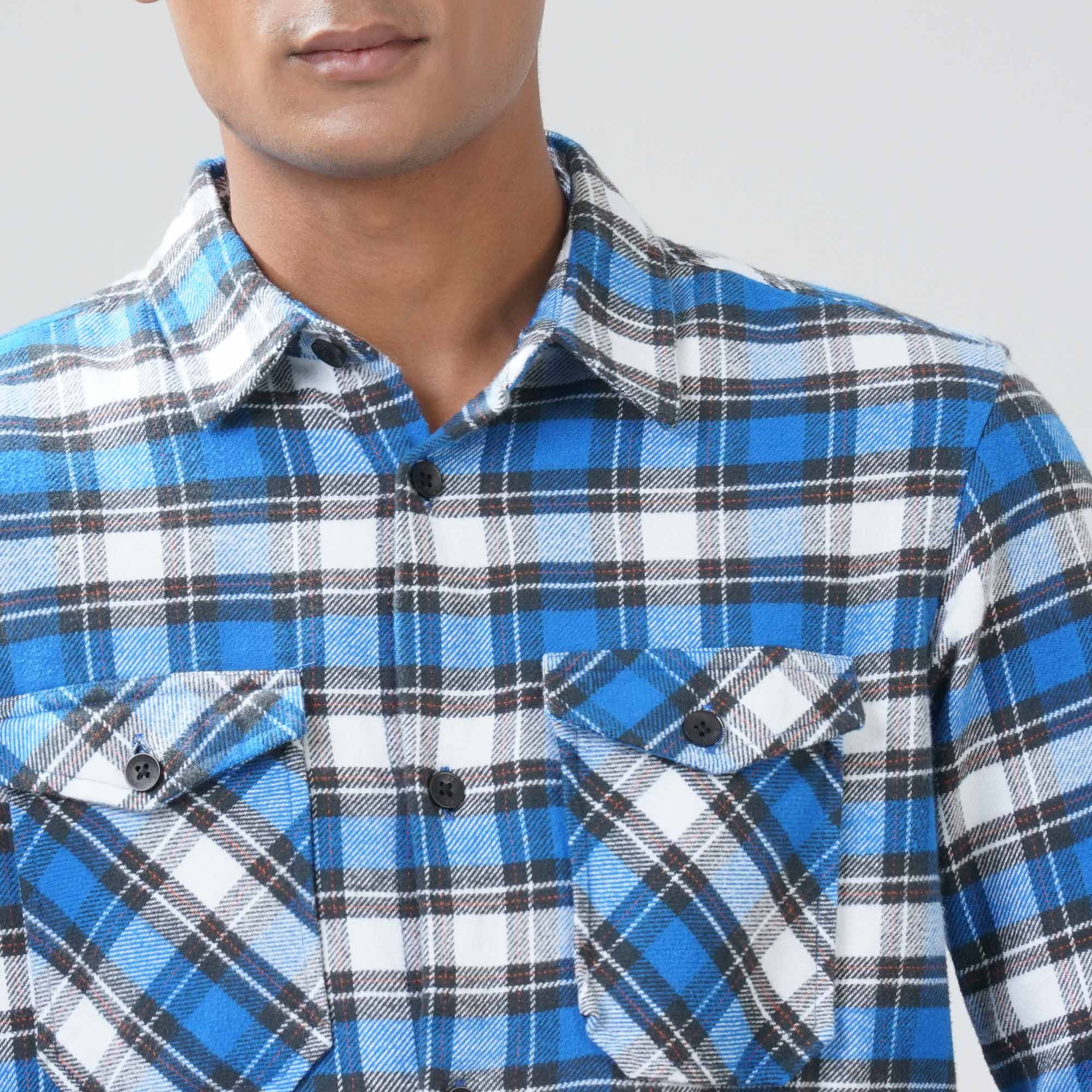 Men's Blue Check Shacket