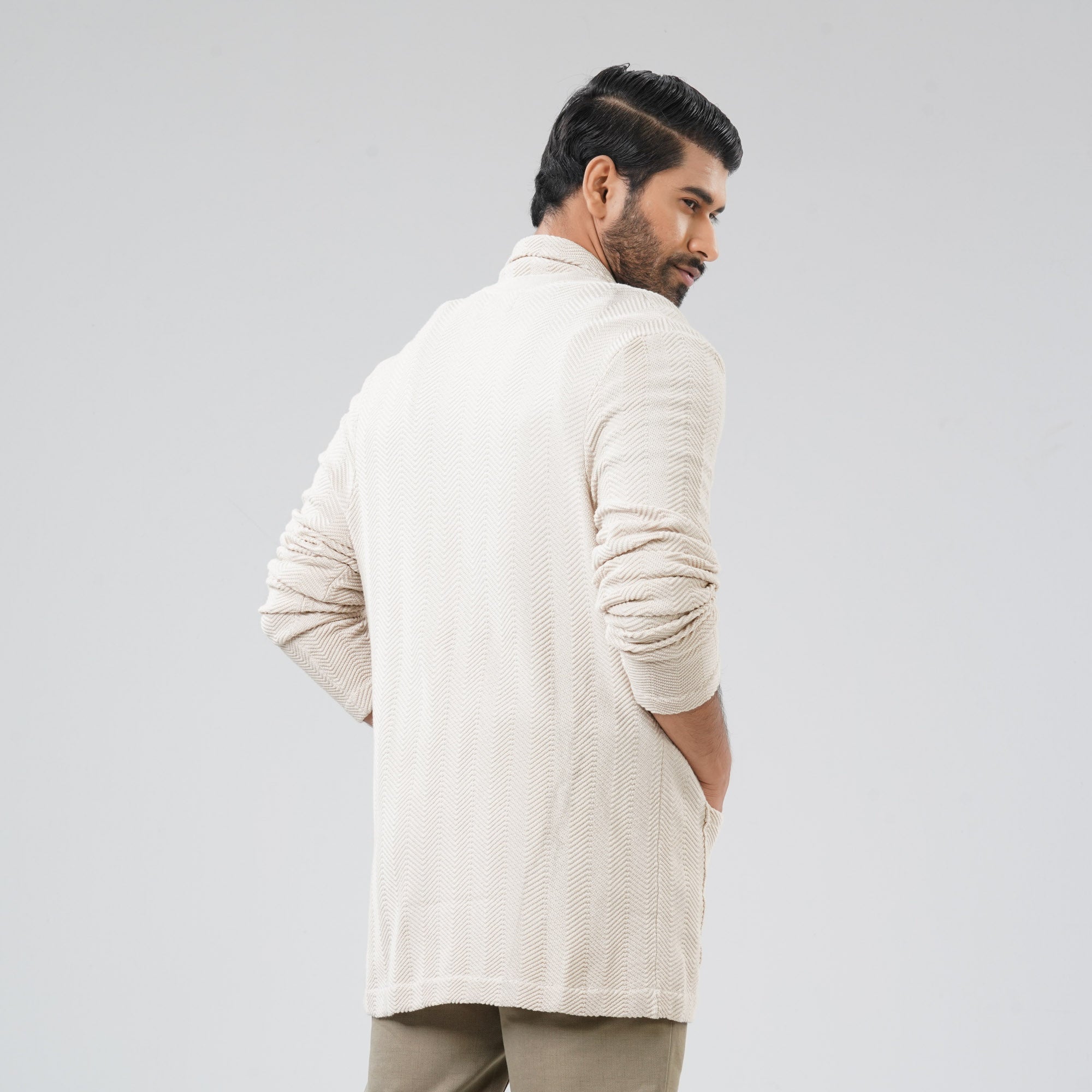 Mens Sweater Light Beige Blazer