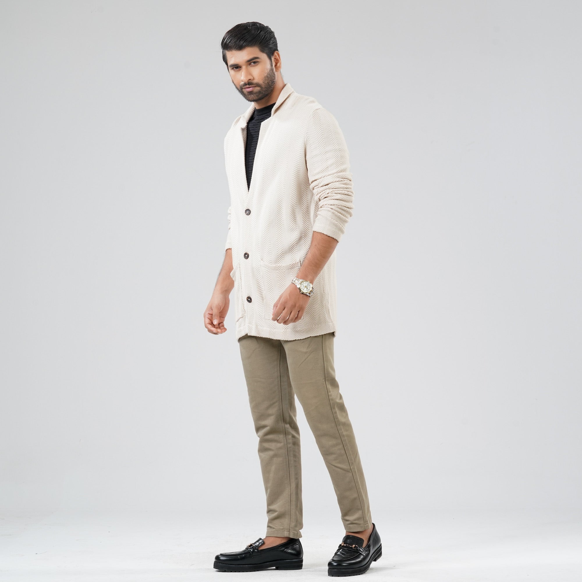 Mens Sweater Light Beige Blazer