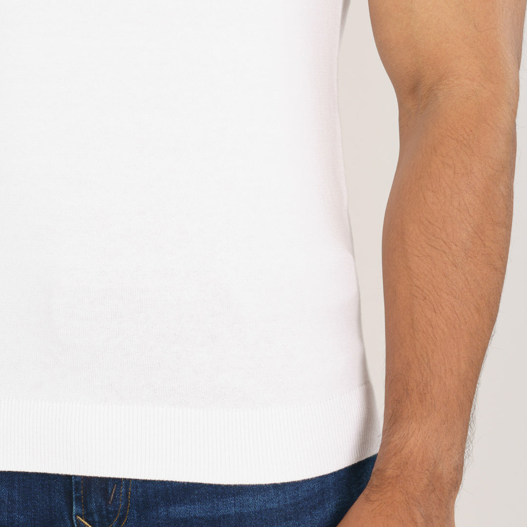 Mens Navy & Light Blue  Striped Polo Sweater