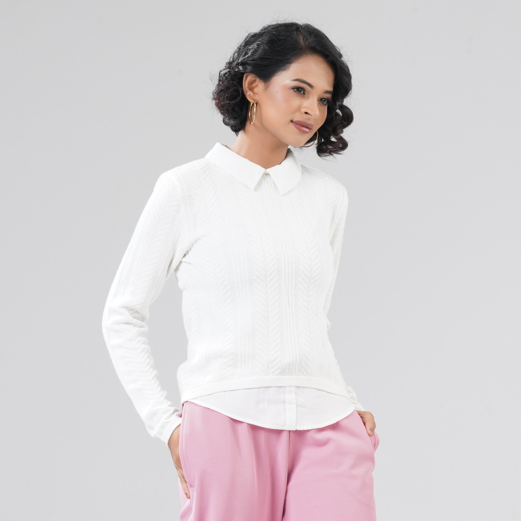 Womens White Pullover