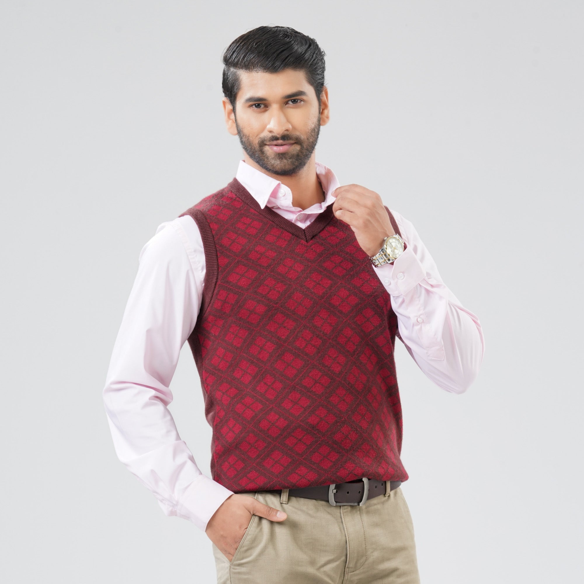 Men's Maroon Sweater Vest