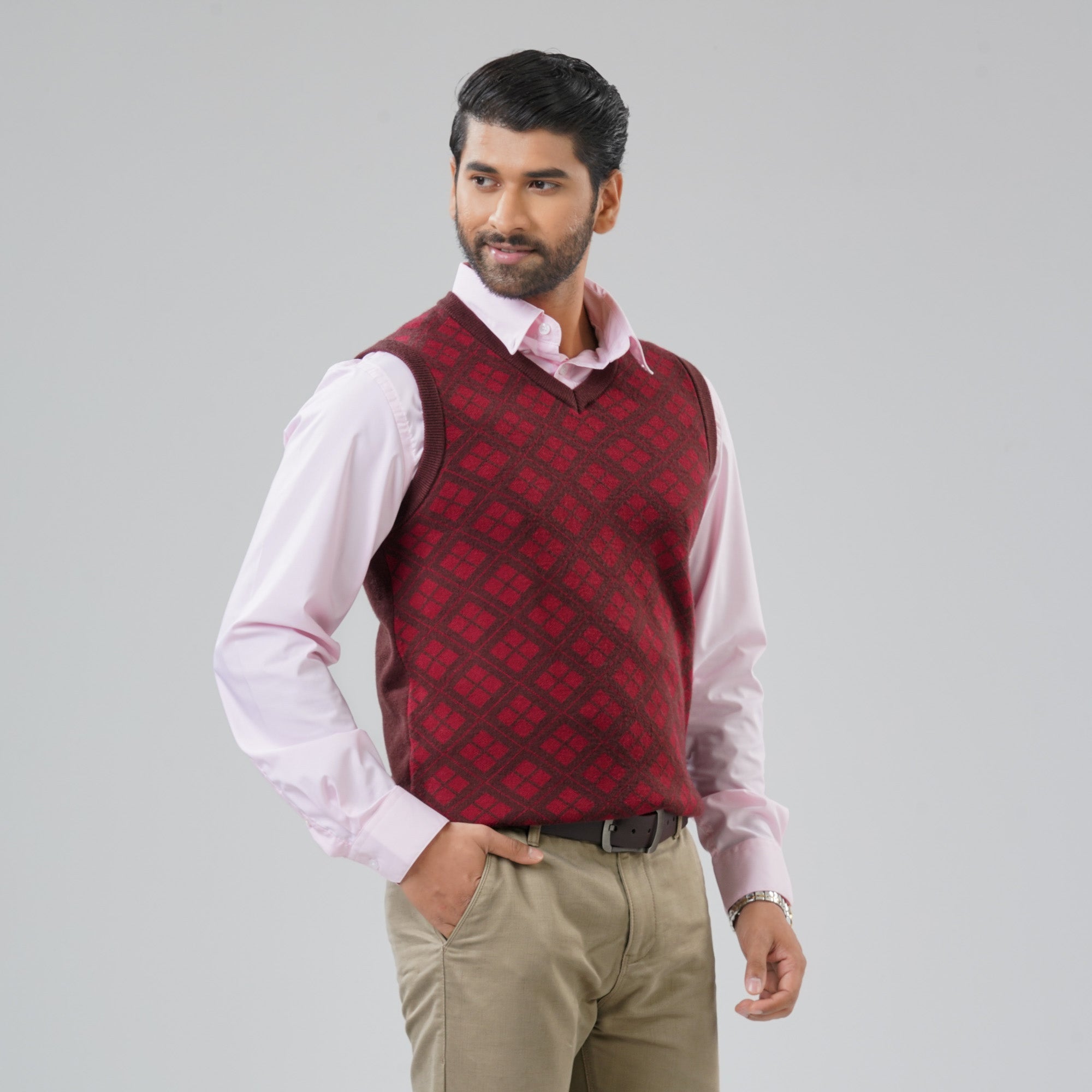 Men's Maroon Sweater Vest