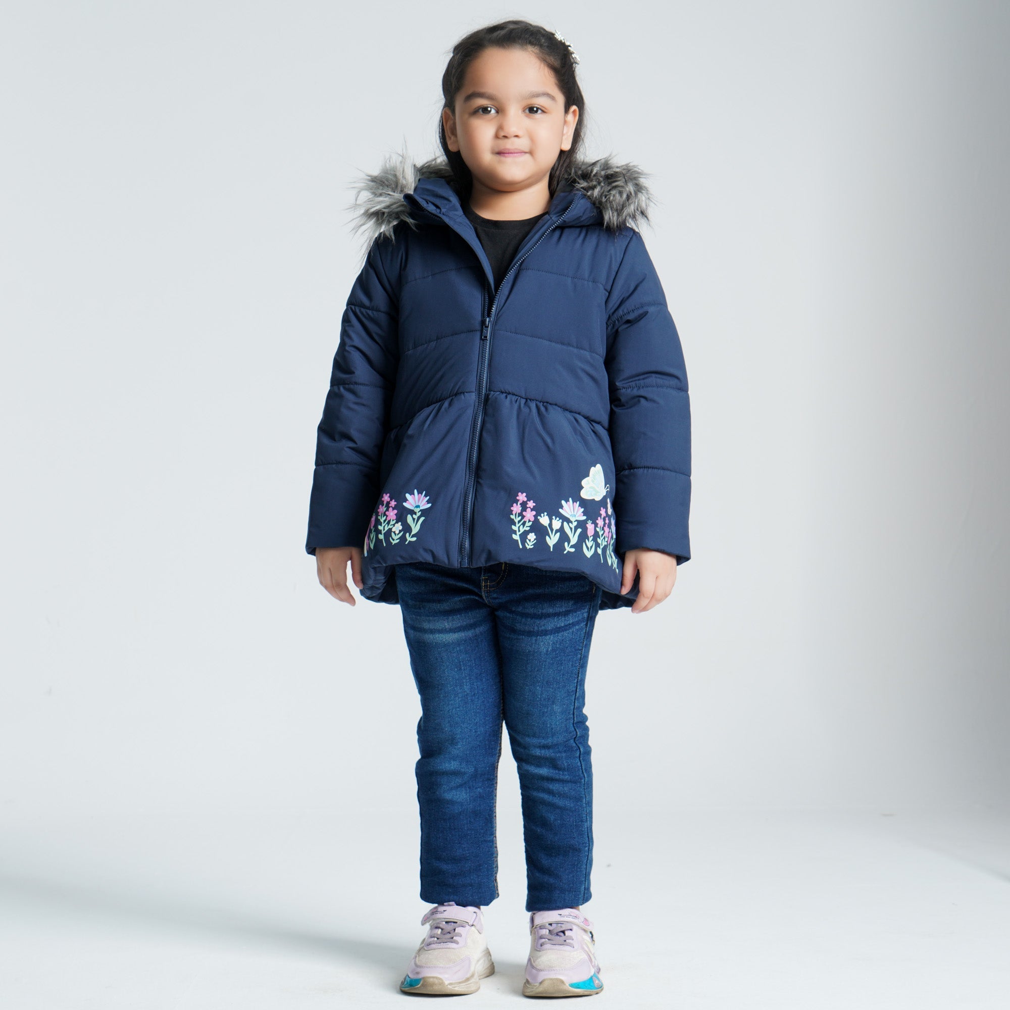 Baby Girl's Navy Quilted Jacket