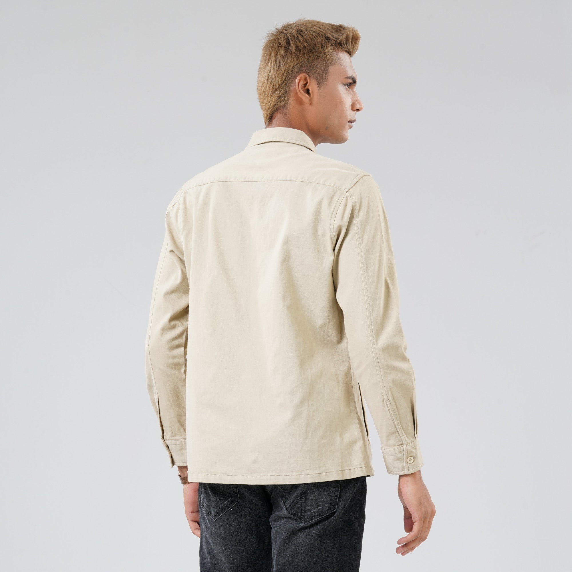 Men's Beige Shacket