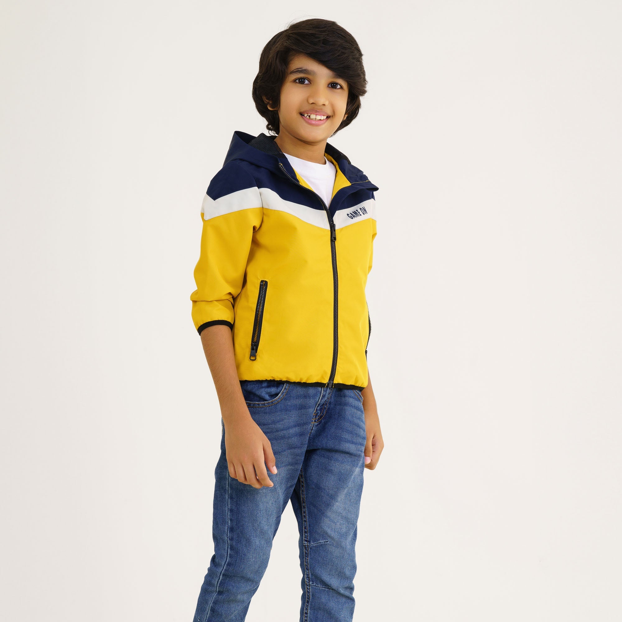 Baby Boys Mustard & Navy  Windbreaker