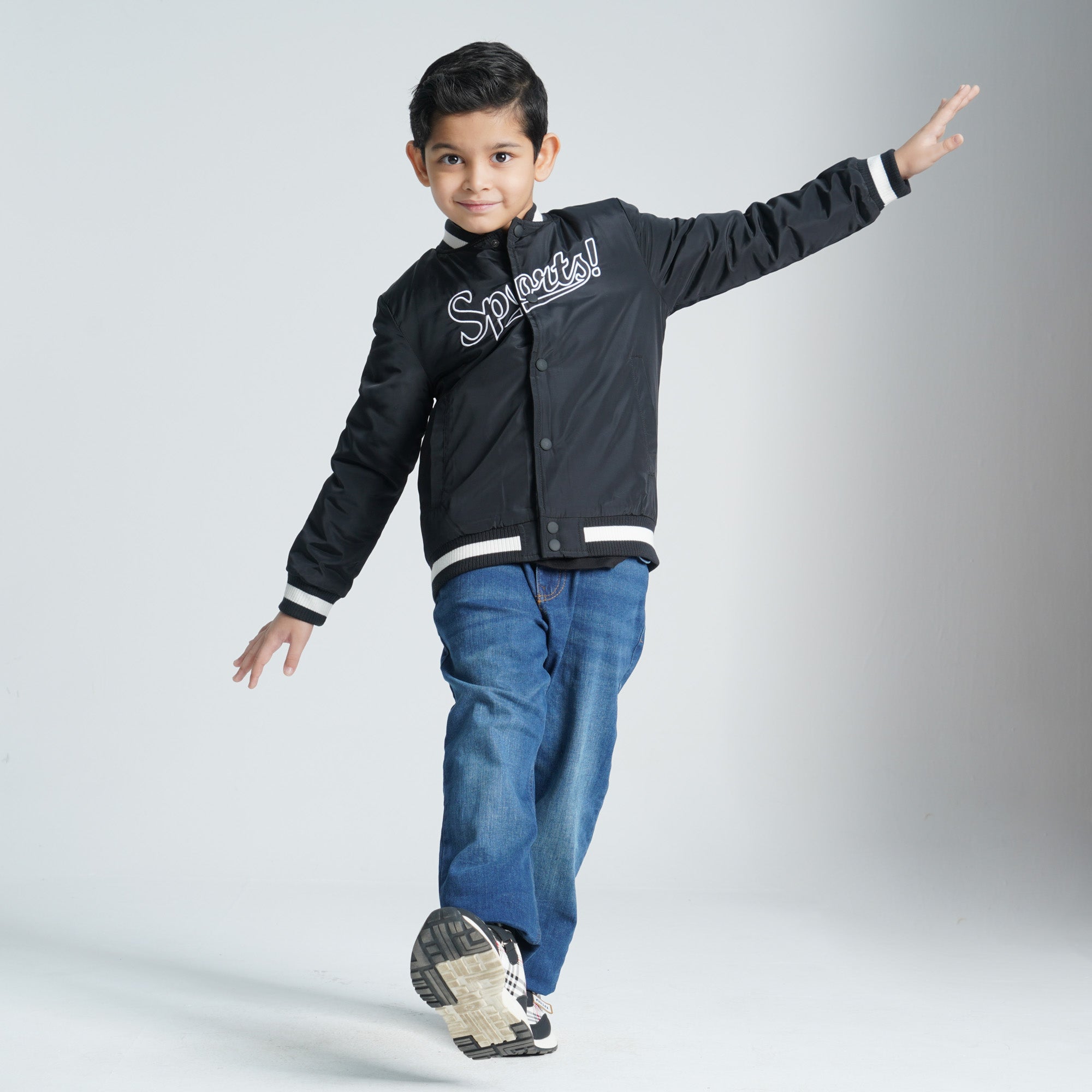Boys Bomber Black Jacket