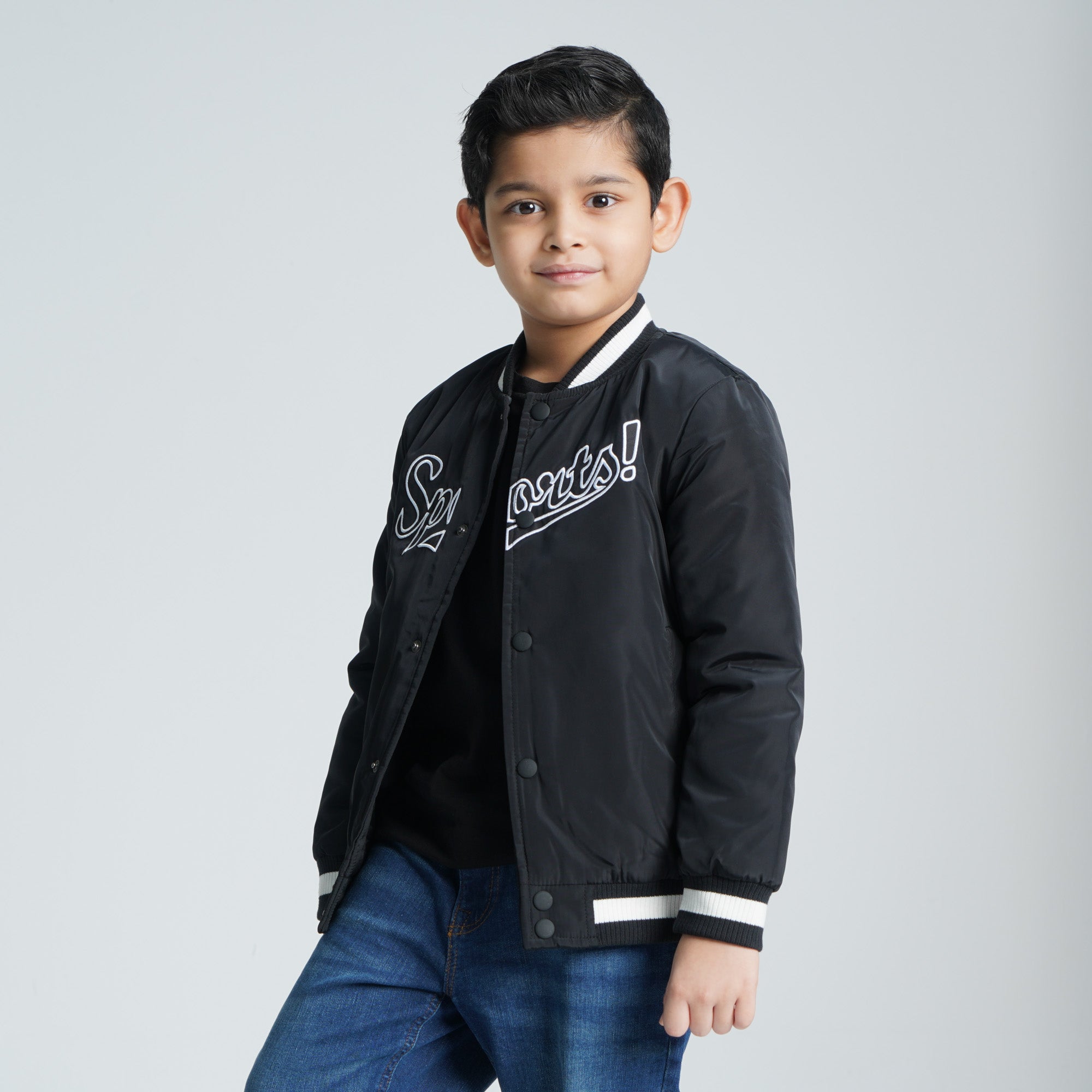 Boys Bomber Black Jacket