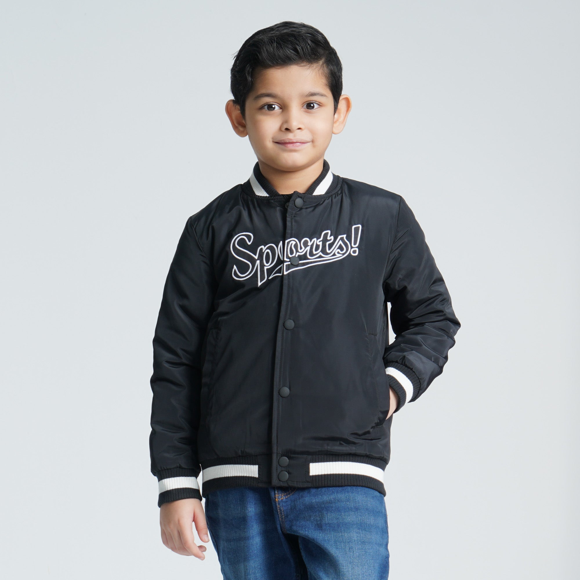 Boys Bomber Black Jacket
