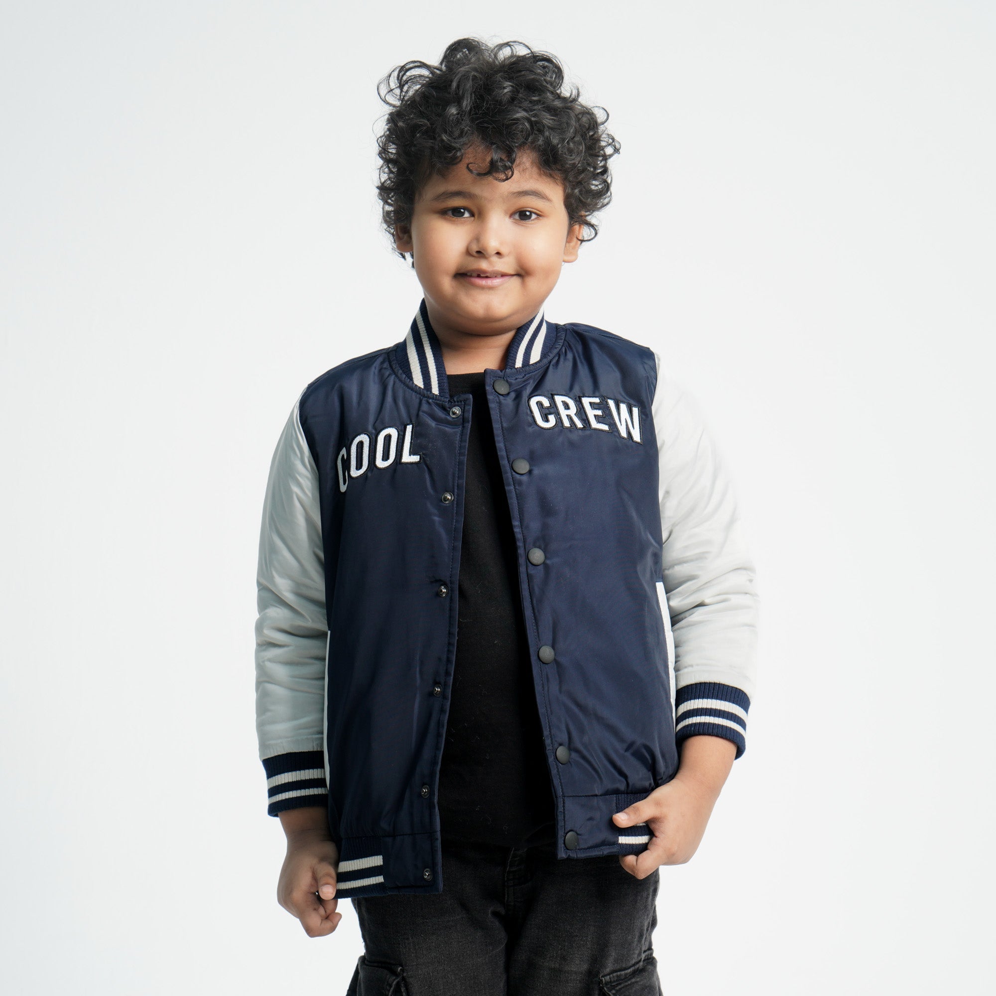 Baby Boys Navy & Off White  Bomber Jacket