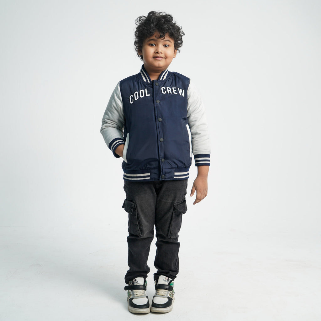 Baby Boys Navy & Off White  Bomber Jacket
