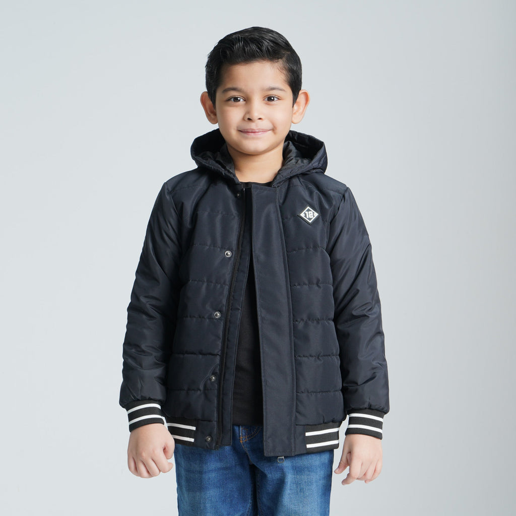 Boy's Black Quilted Jacket