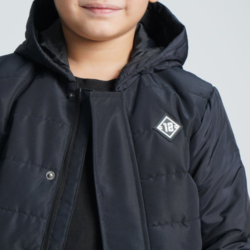 Boy's Black Quilted Jacket