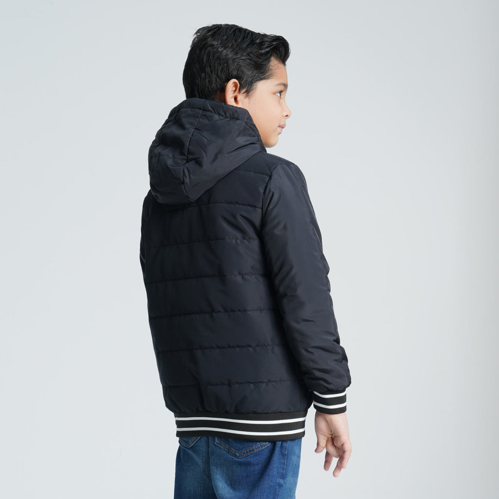 Boy's Black Quilted Jacket
