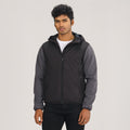 Mens Grey & Black Quilted Jacket