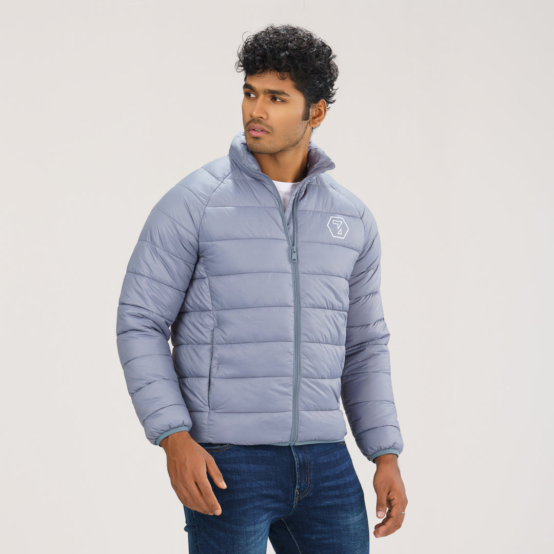 Men Flint Stone Puffer Quilted Jacket