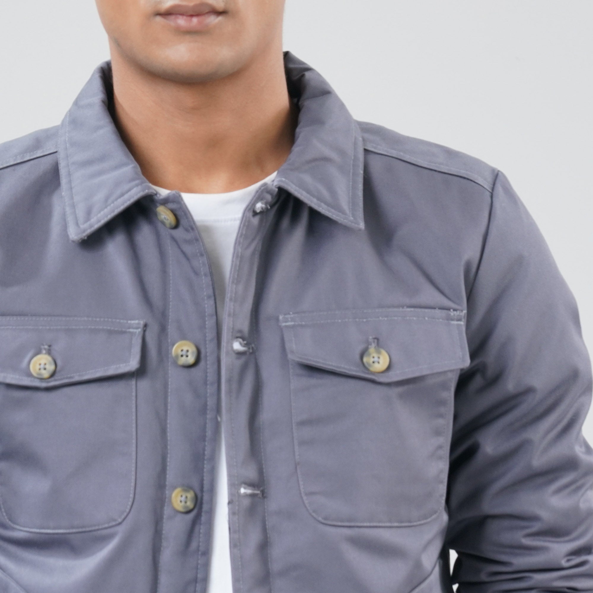 Mens Grey Twill Jacket