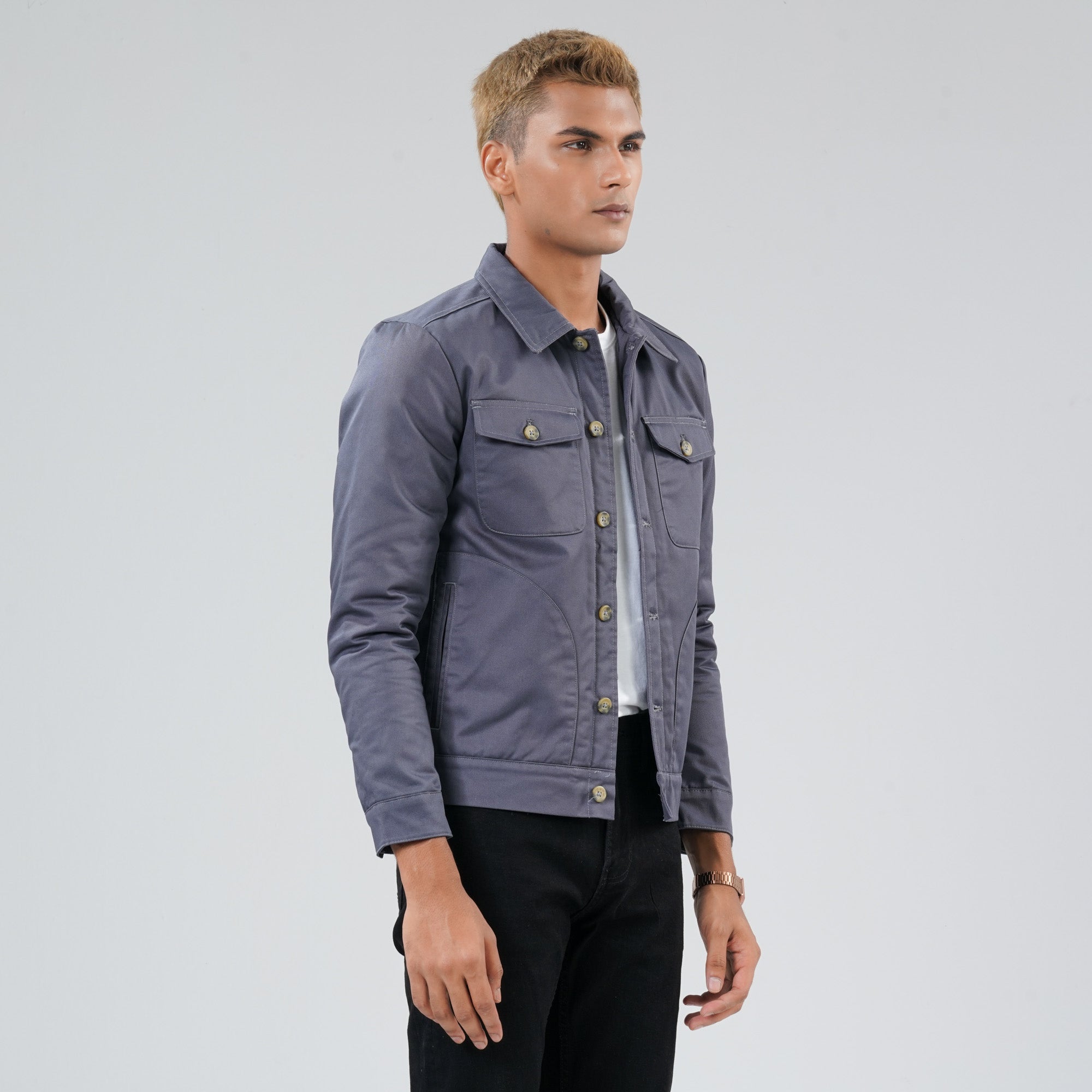 Mens Grey Twill Jacket