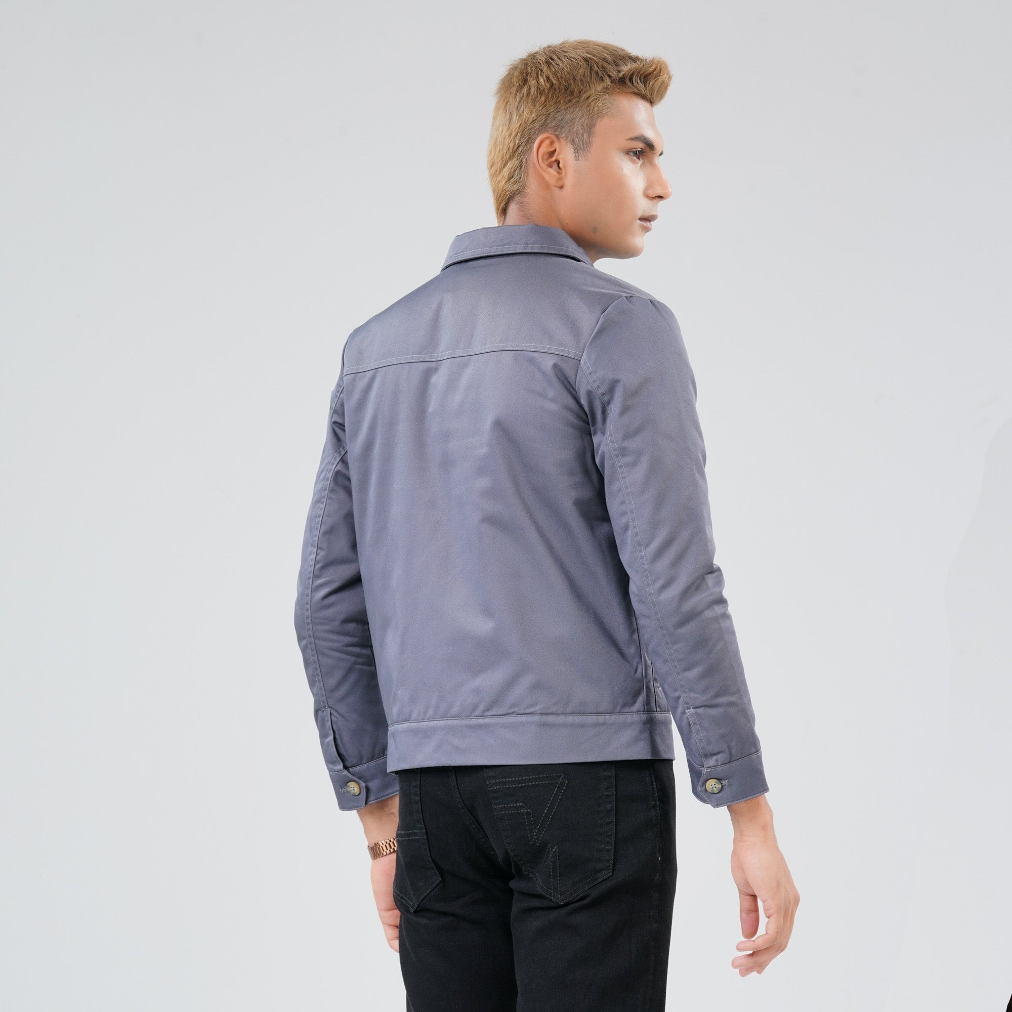 Mens Grey Twill Jacket