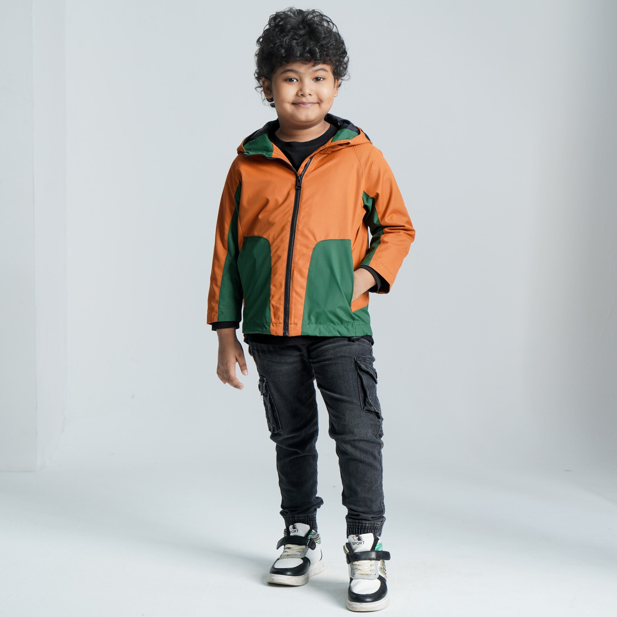 Baby Boys Brown & Green Windbreaker