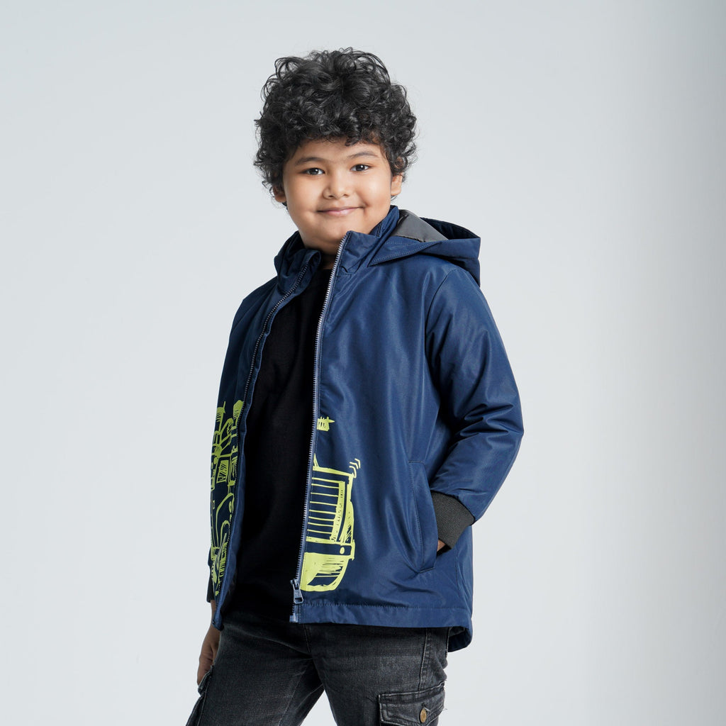 Boys Navy Windbreaker Jacket