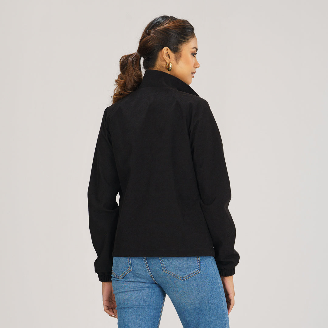 Womens Black Windbreaker