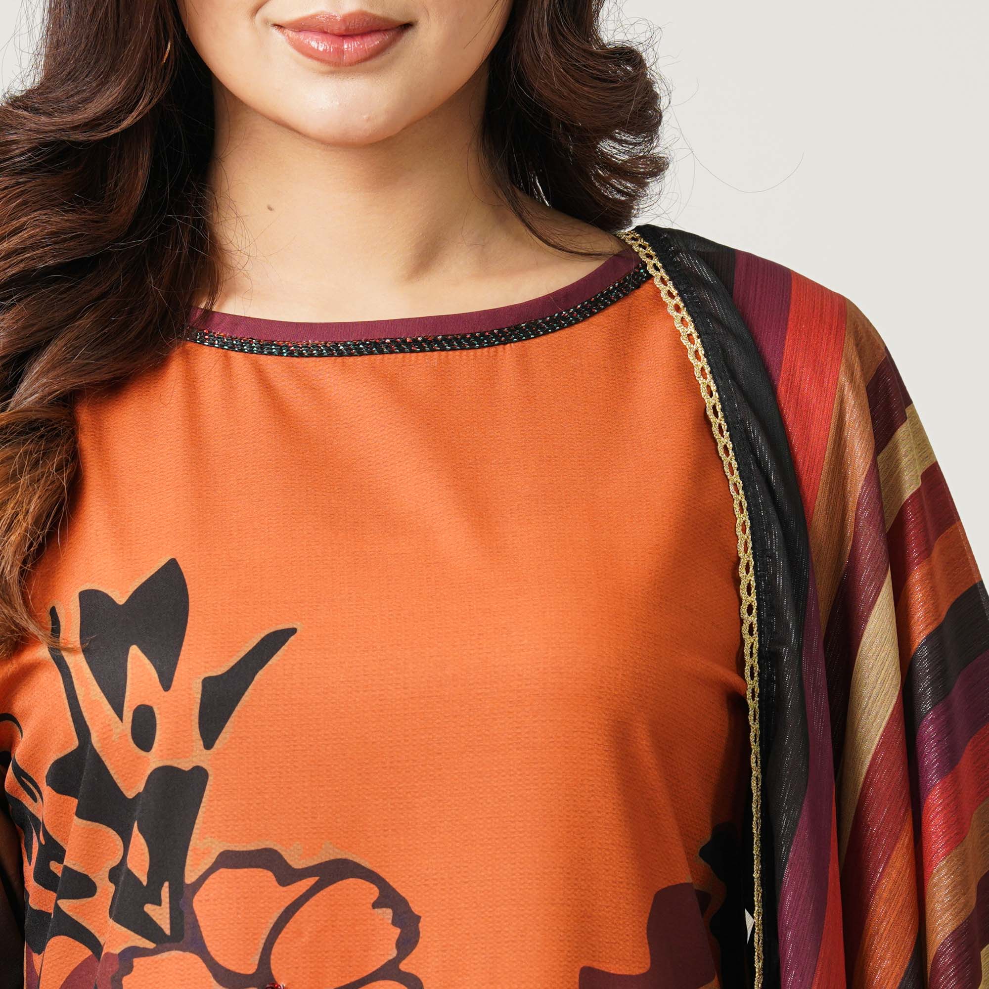 Women’s Blended Silk Printed Three Piece Set