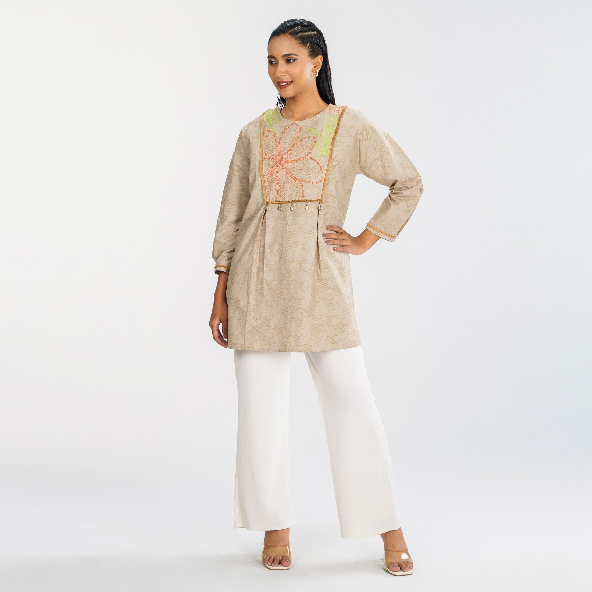 Women Beige Ethnic Top