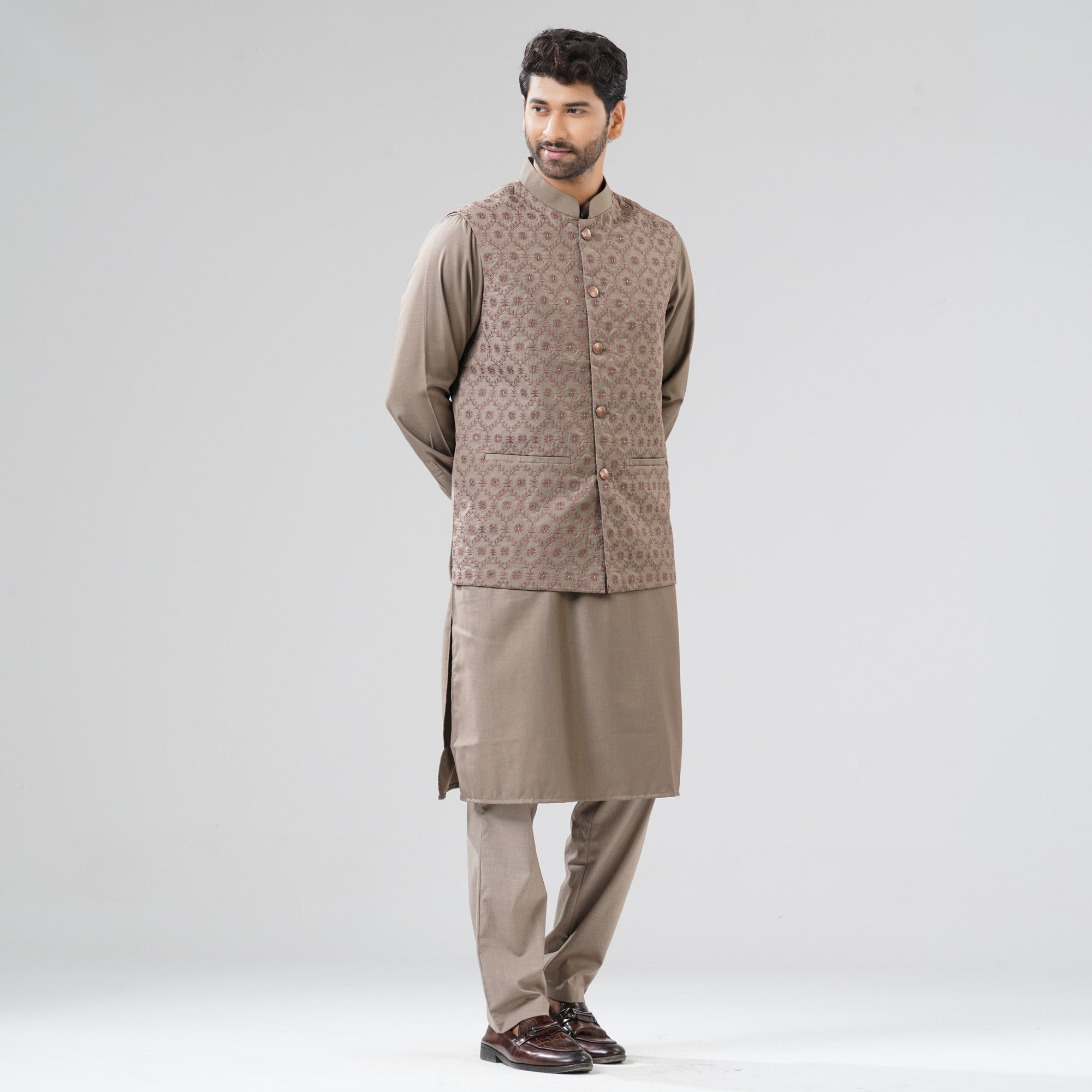 Mens Camel Panjabi Set