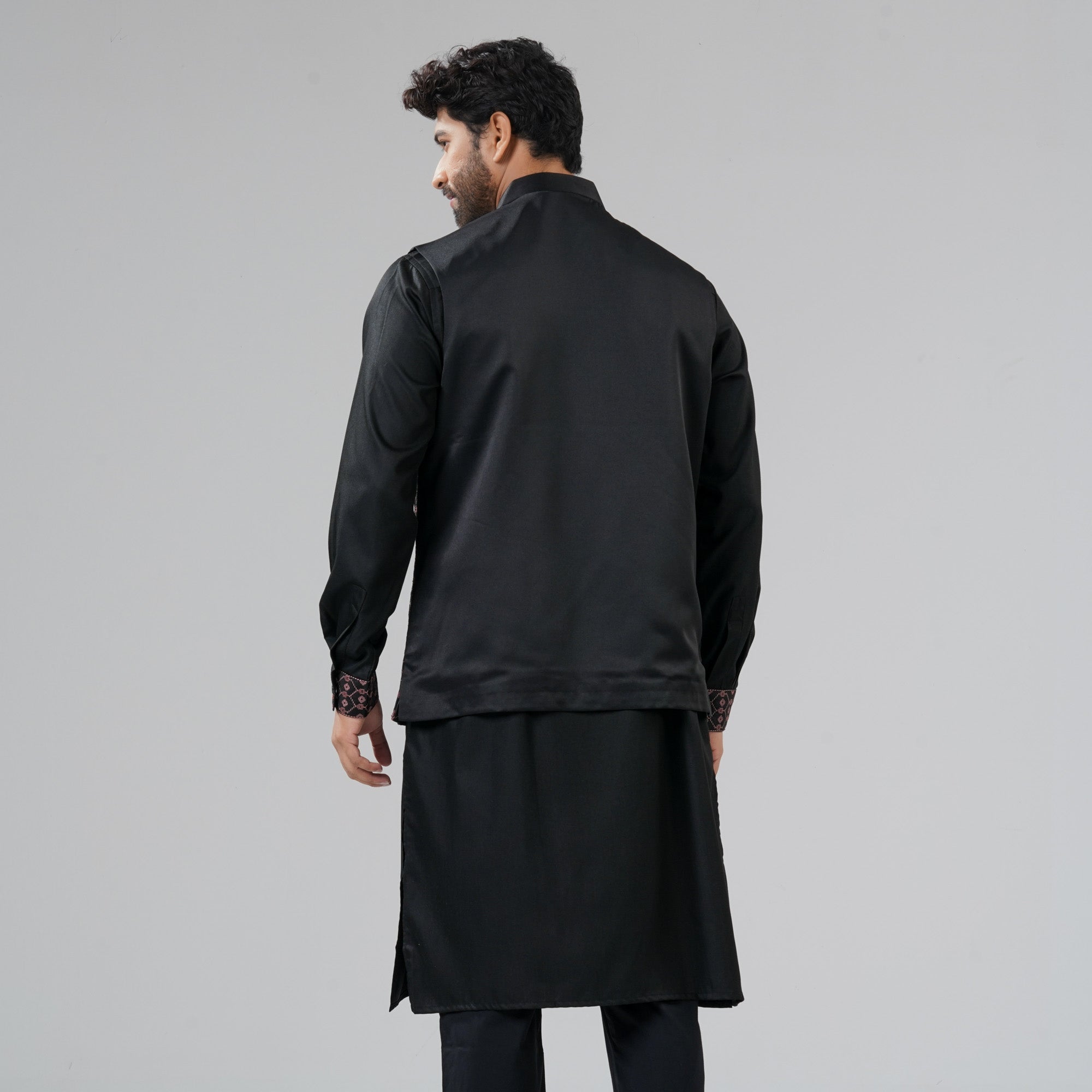 Men's Black Panjabi Set