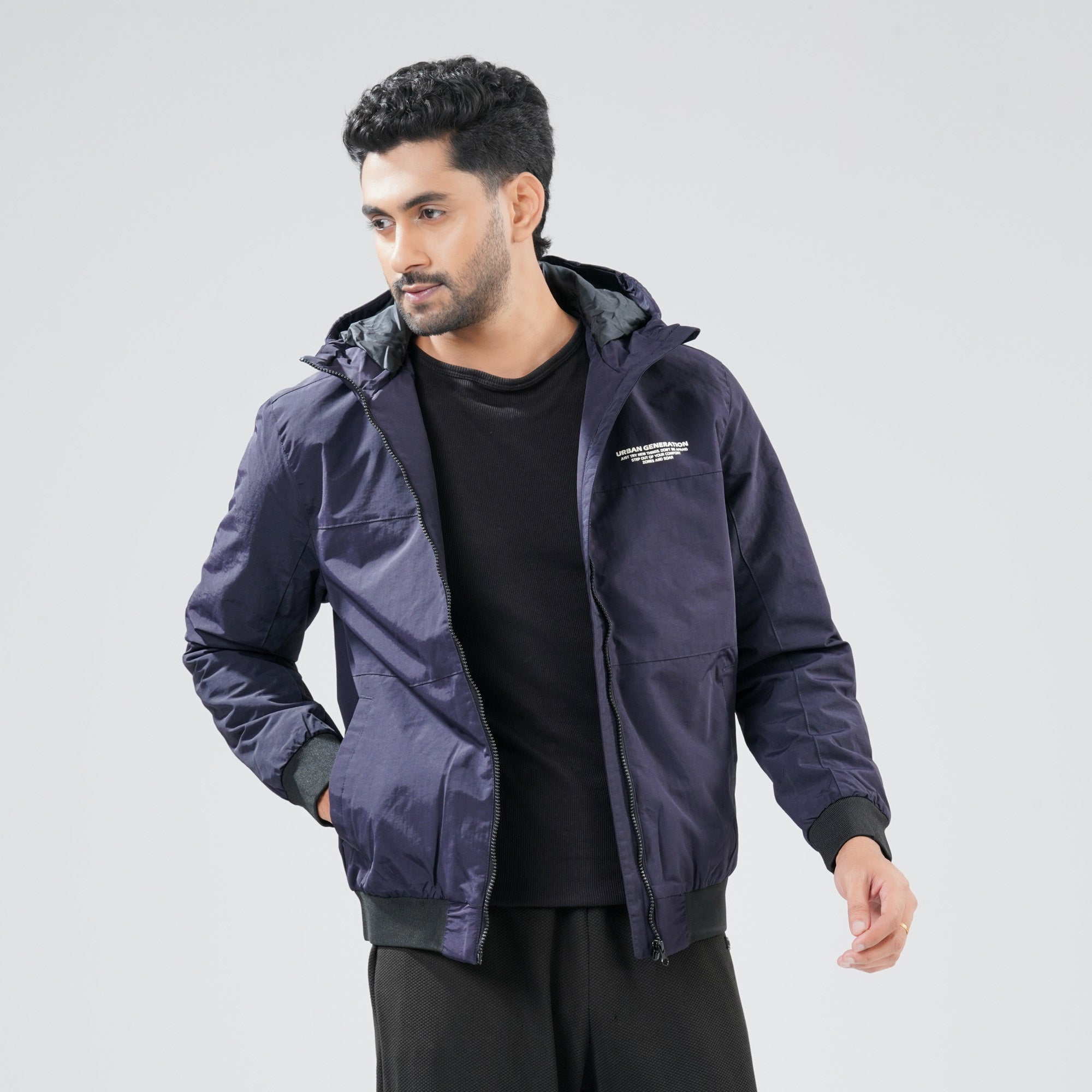 Mens Navy Windbreaker
