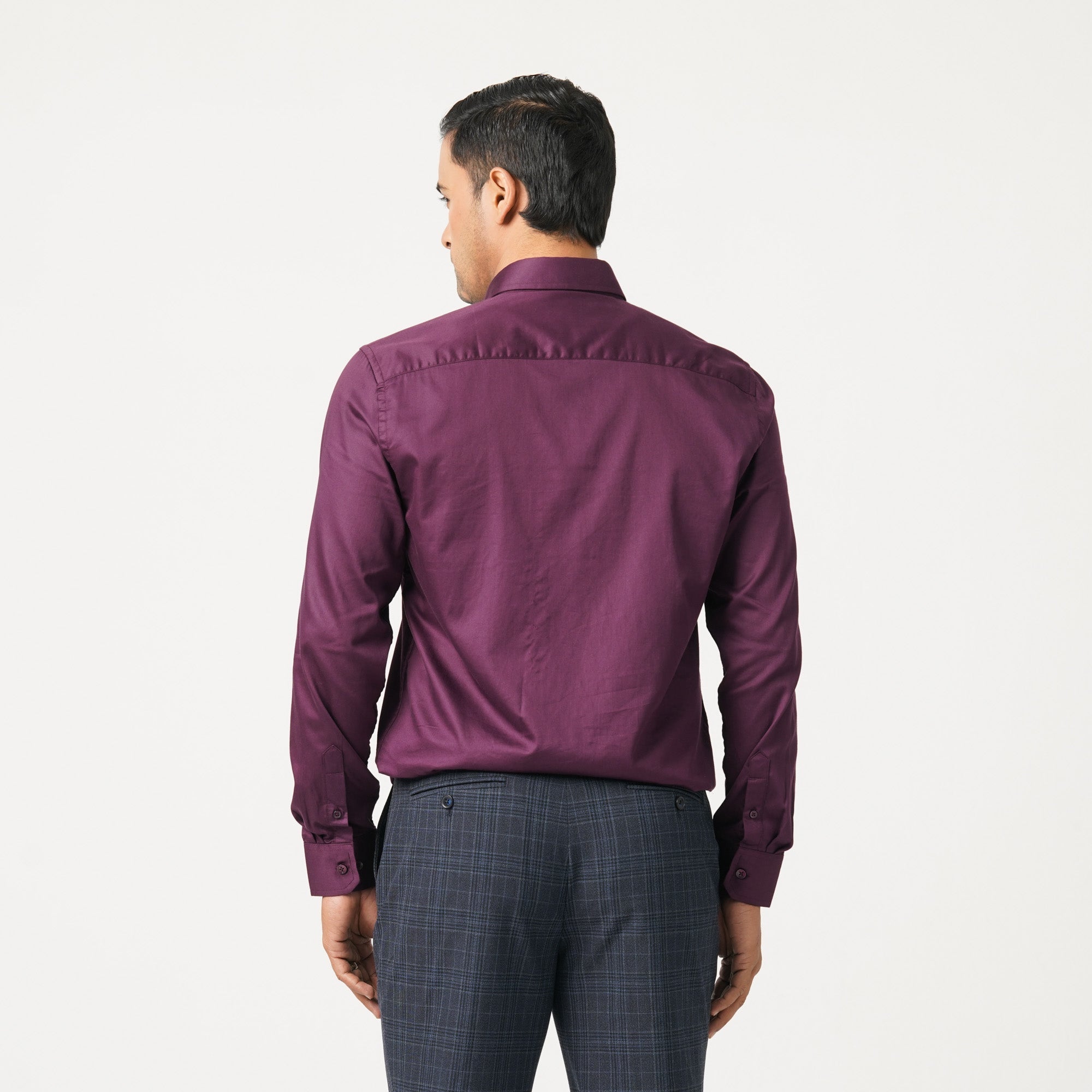 Men’s Purple Satin Lycra Shirt