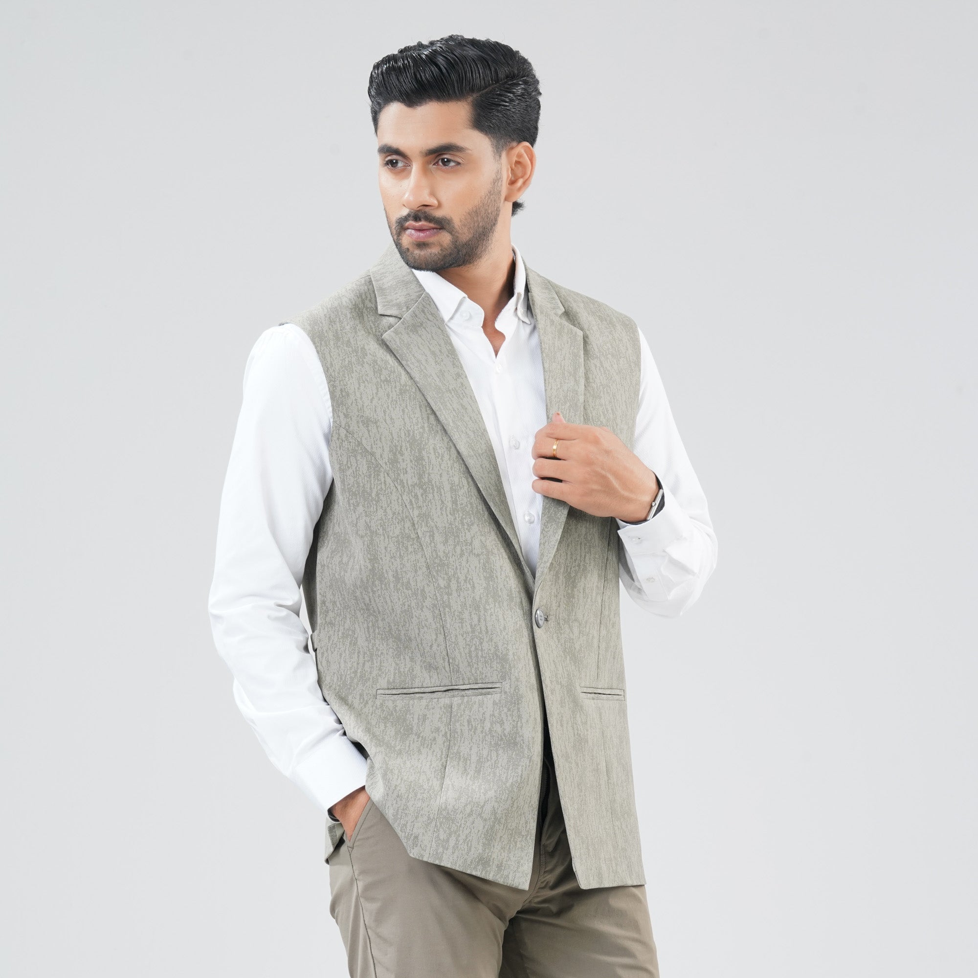 Mens Army Green Vest