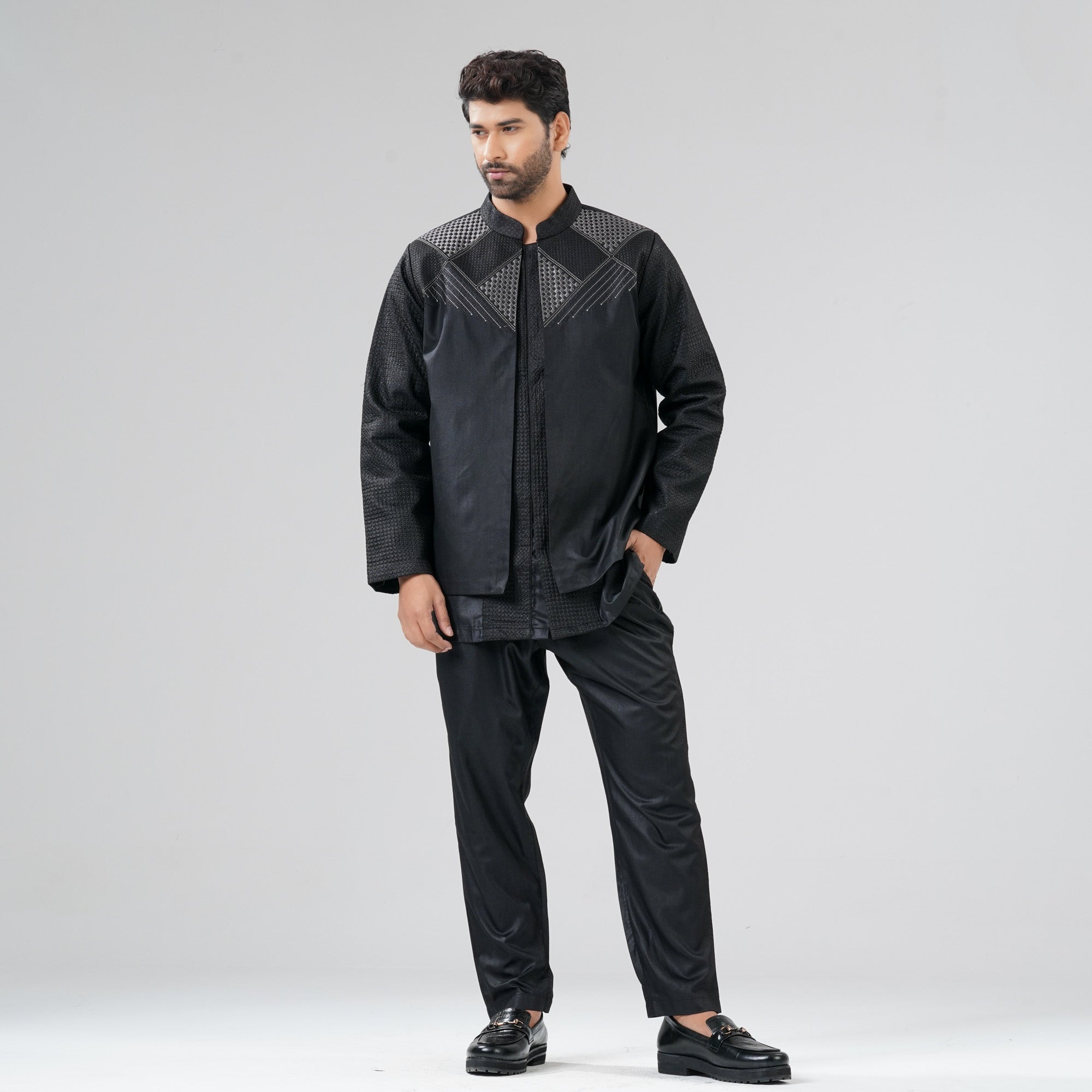 Mens Black Three  Piece Set