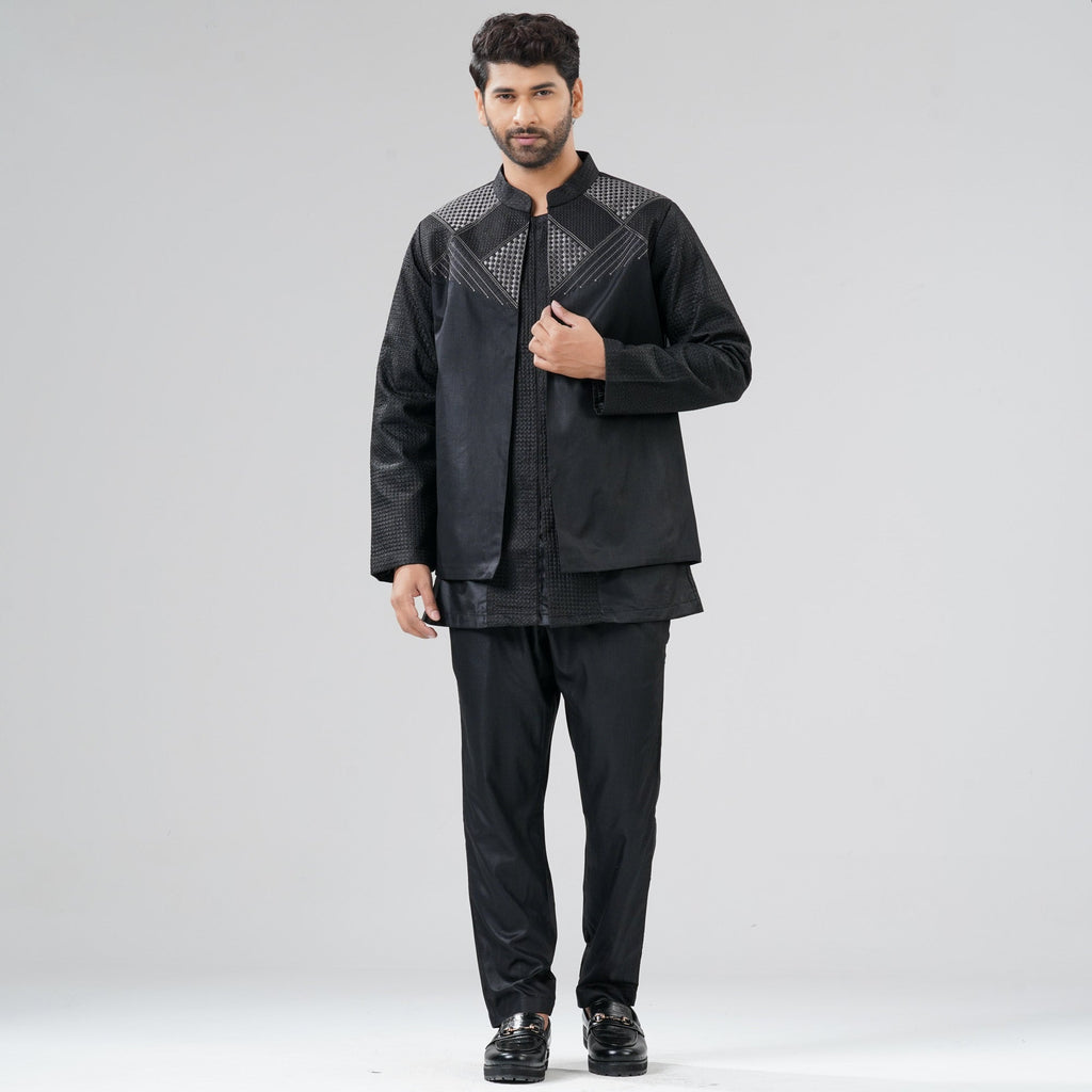 Mens Black Three  Piece Set