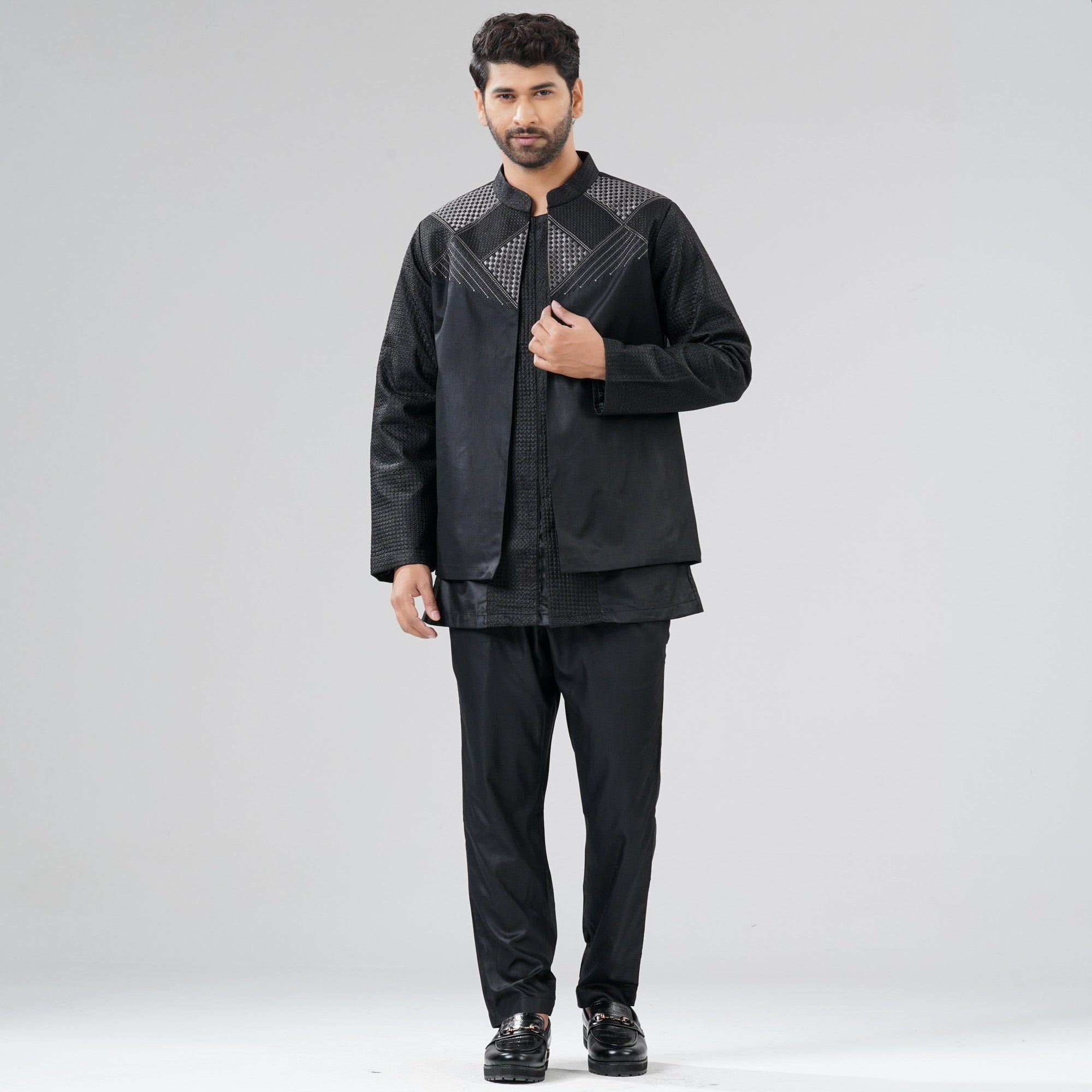 Mens Black Three  Piece Set