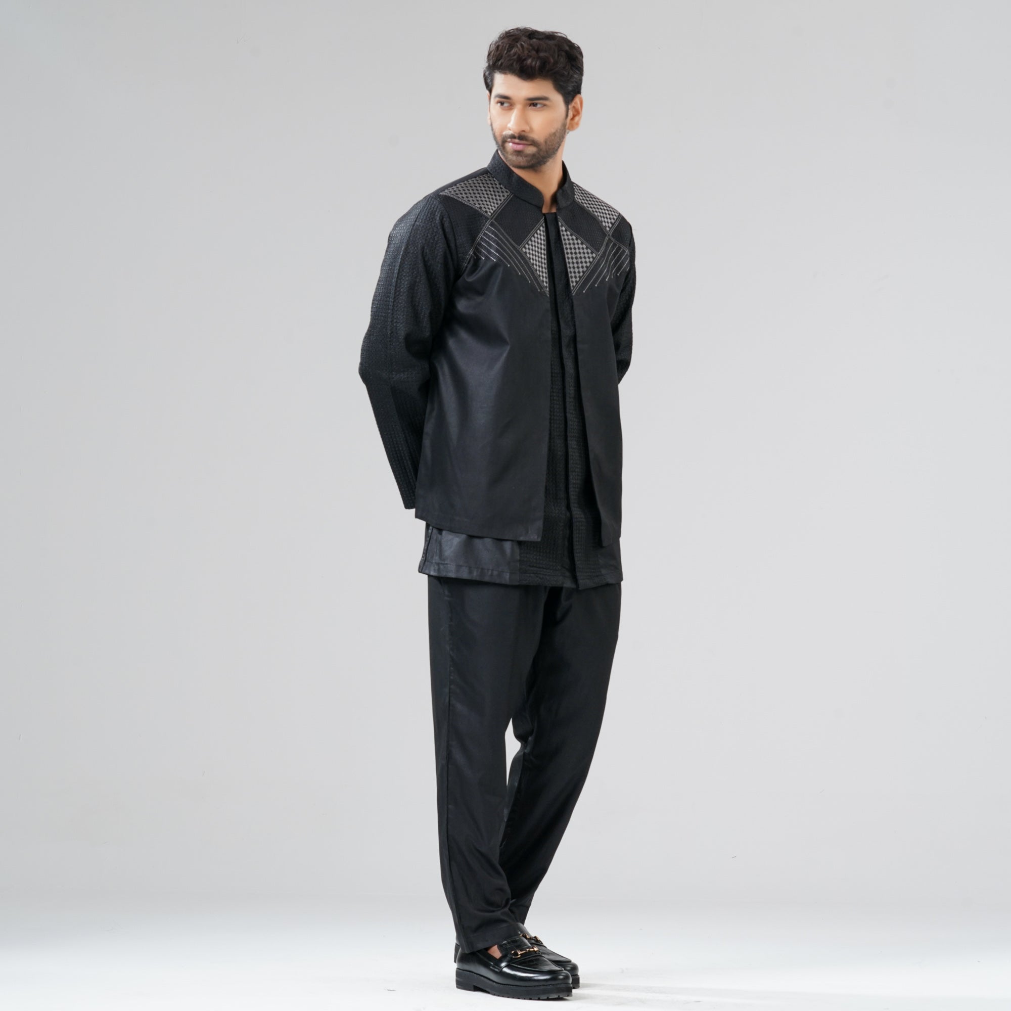 Mens Black Three  Piece Set