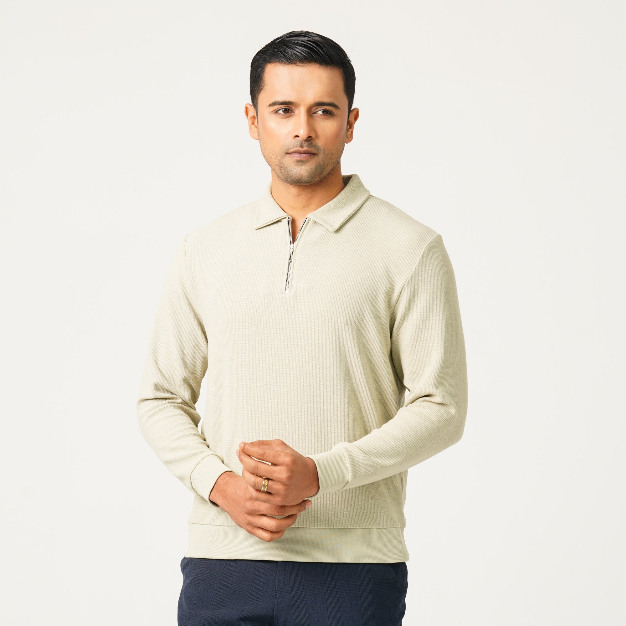 Mens Beige Polo T-Shirt