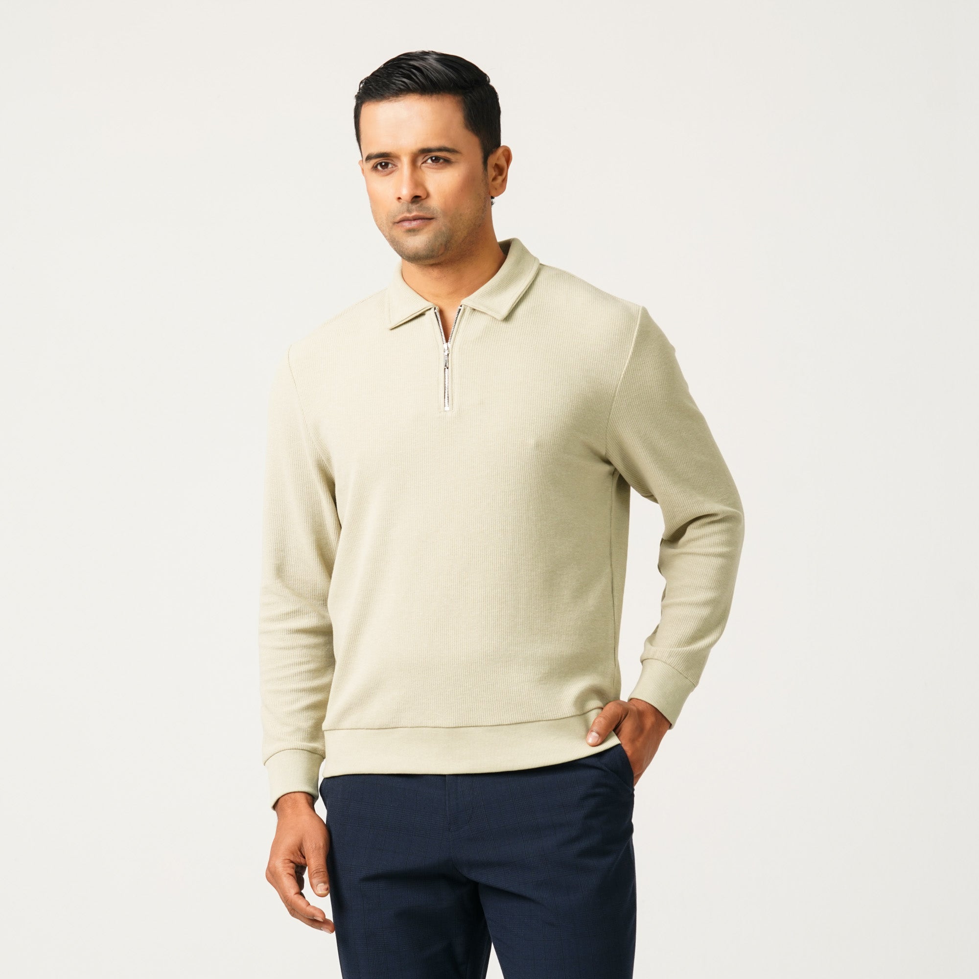 Mens Beige Polo T-Shirt