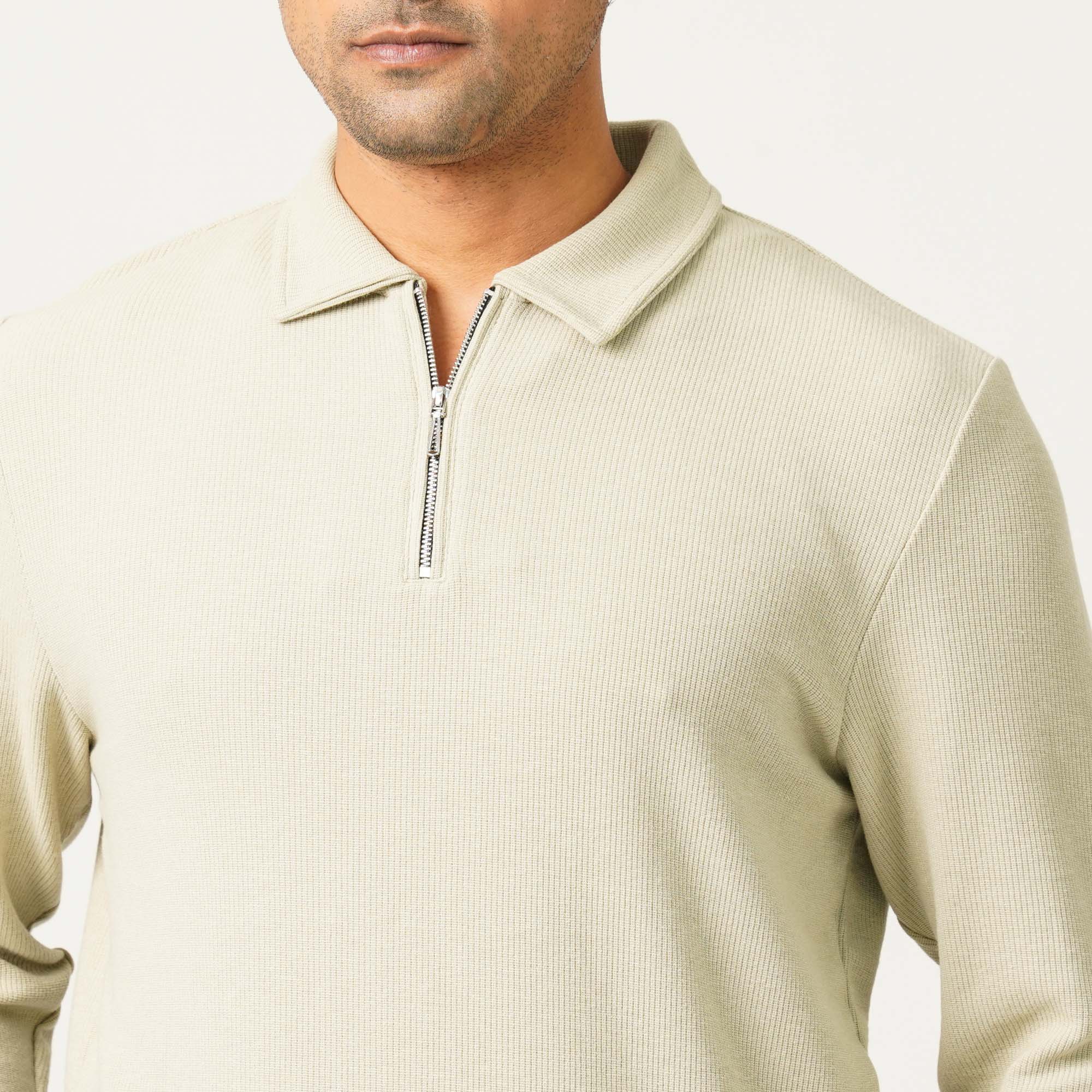 Mens Beige Polo T-Shirt