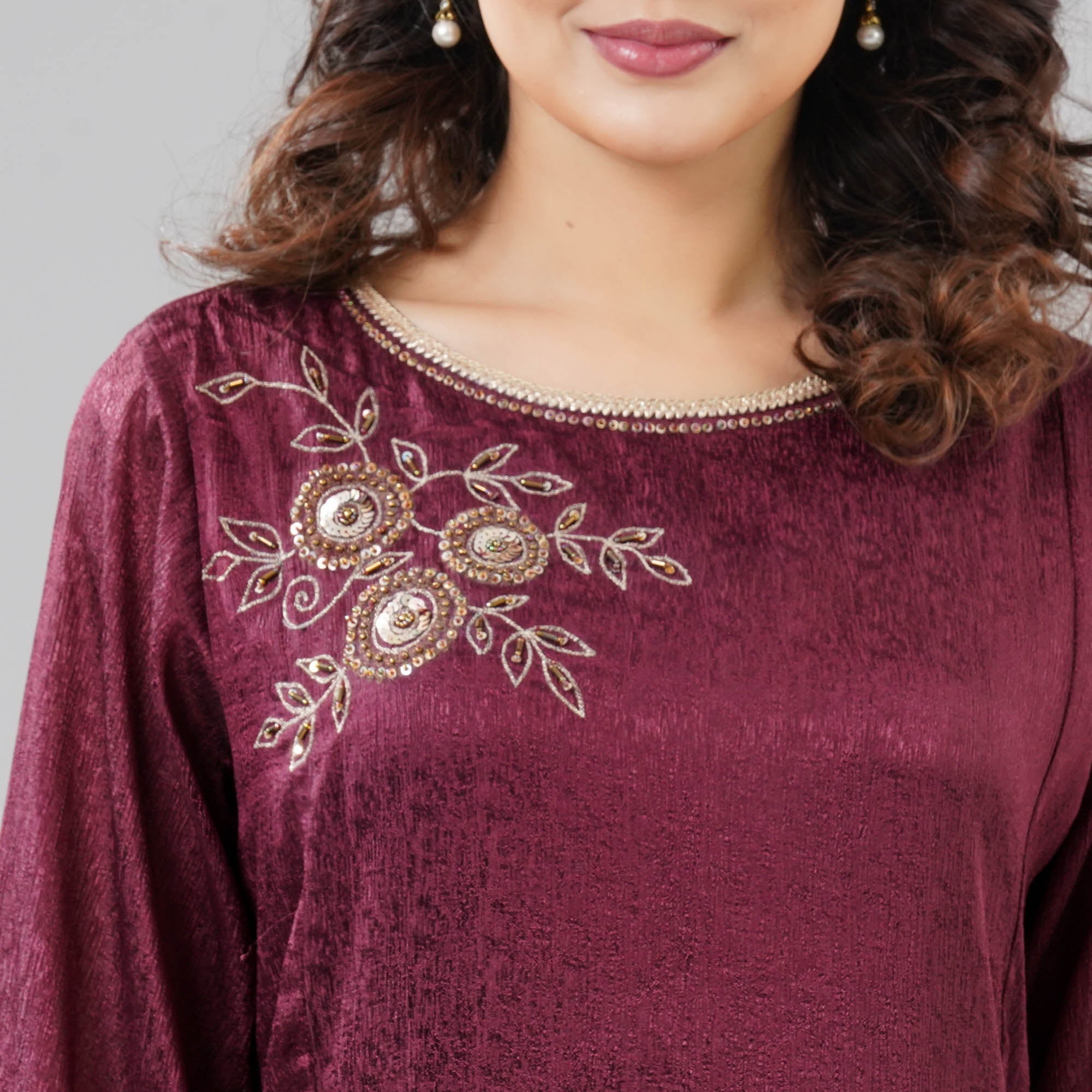 Womens Maroon Gown